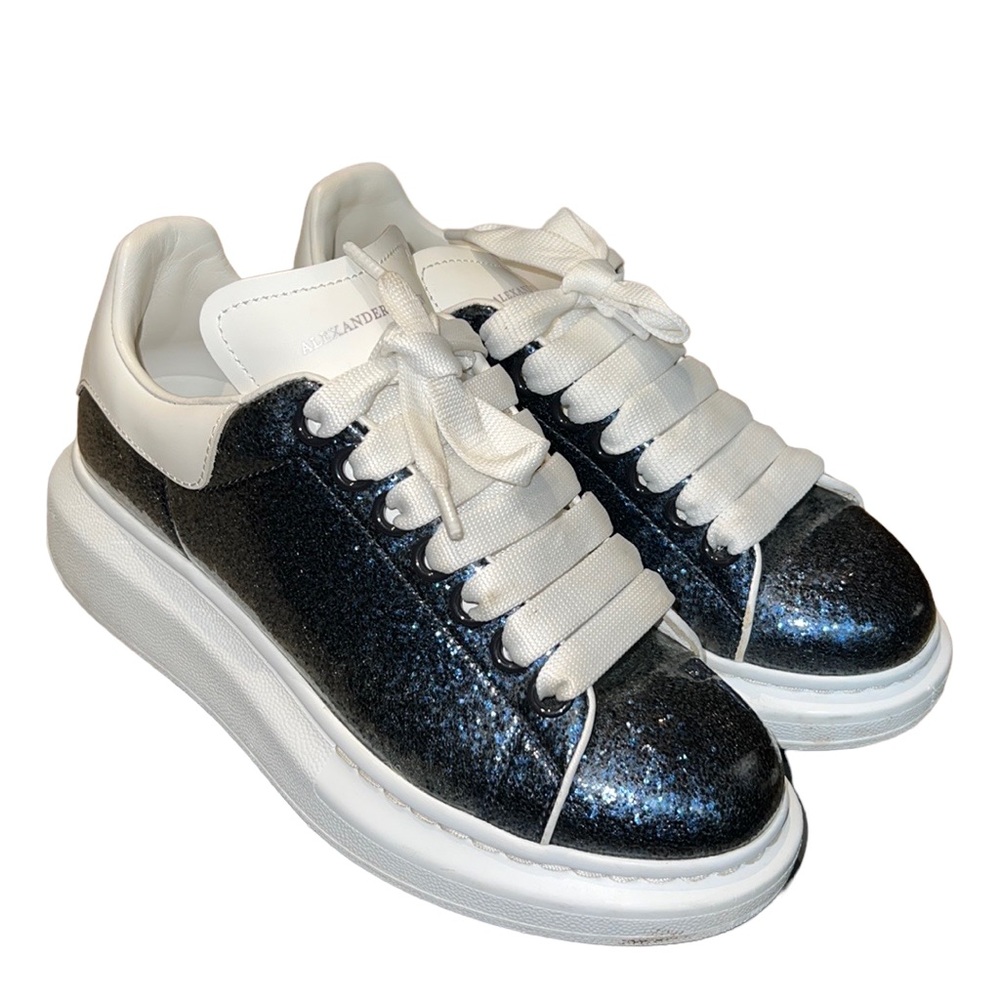 Auth Alexander McQueen tall rubber platform lofts lace up oversized sneakers
